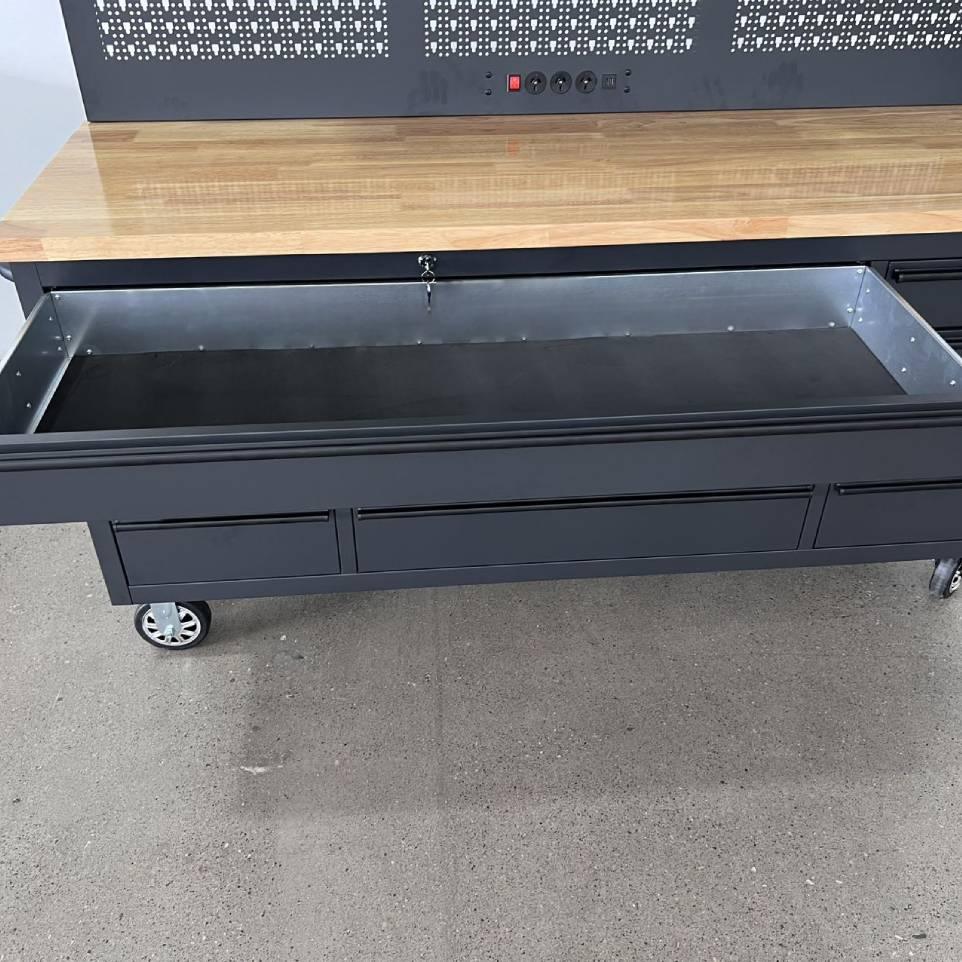 Overhead Pro 72" Rolling Tool Chest | 79" Tall | 14 Drawers | Overhead Cabinets | Pegboard & Power Strip